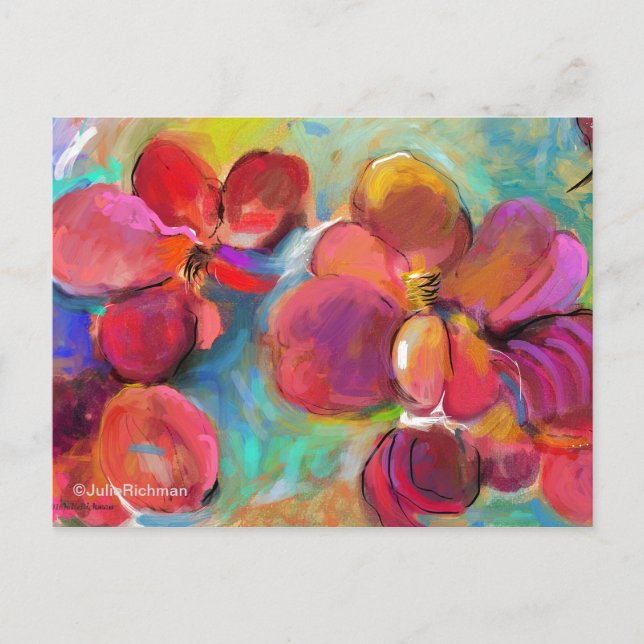 Abstrakte digitale Blume Postkarte 6 (Vorderseite)