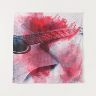 Abstrakte digitale Gitarrenmalerei, abstrakt, Wandteppich