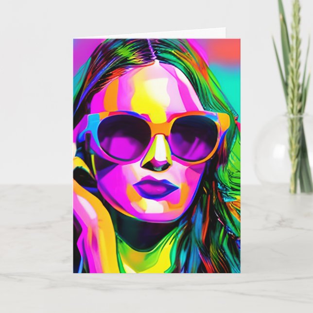 Abstrakte digitale Kunst - farbenfrohe Frauen in S Karte (Vorderseite)