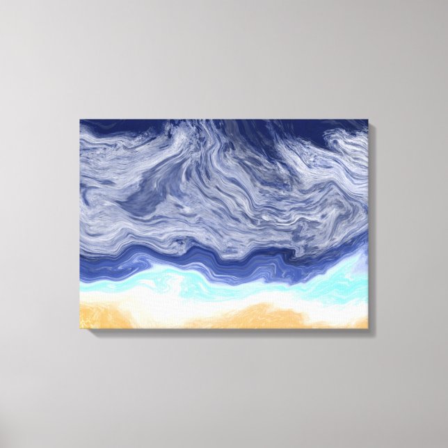 Abstrakte digitale Kunst im Ozean Leinwanddruck (Vorderseite)