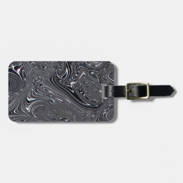 Abstrakte digitale Kunst in Schwarz und Weiß Gepäckanhänger