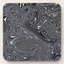 Abstrakte digitale Kunst in Schwarz und Weiß Untersetzer