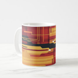 Abstrakte digitale Kunstwerke mit Rot- und Gelbtön Kaffeetasse