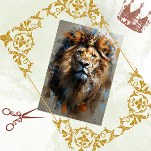 Abstrakte digitale Löwe gestrichen Decoupage Seidenpapier