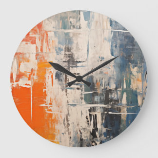 Abstrakte digitale Malerei Chromatic Crossroads Große Wanduhr