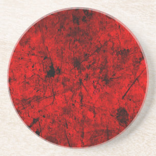 Abstrakte Digitalgrafik in Red Black Grunge Getränkeuntersetzer