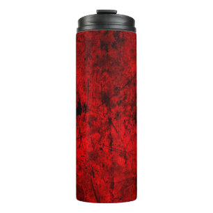 Abstrakte Digitalgrafik in Red Black Grunge Thermosbecher
