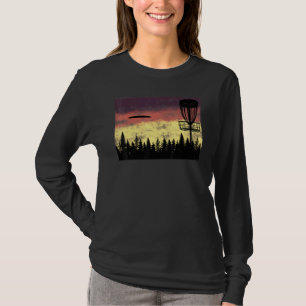 Abstrakte Disc Golf Night Sky mit Basket Frisbee G T-Shirt