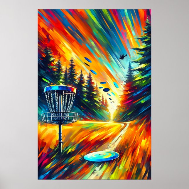 Abstrakte Disk Golf Art Poster (Vorne)