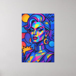 Abstrakte Diva - Moderne Retro-Geometrische Pop-Ar Leinwanddruck