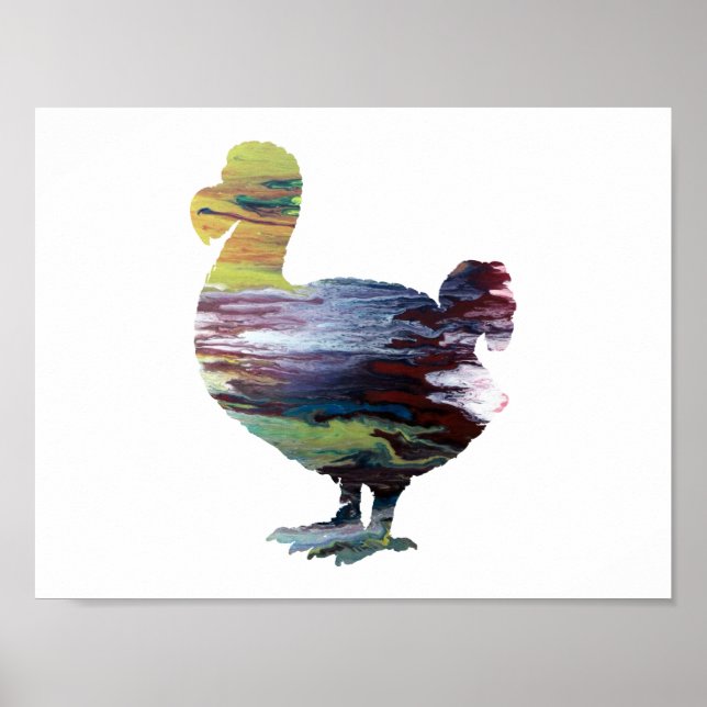 Abstrakte Dodo-Silhouette Poster (Vorne)
