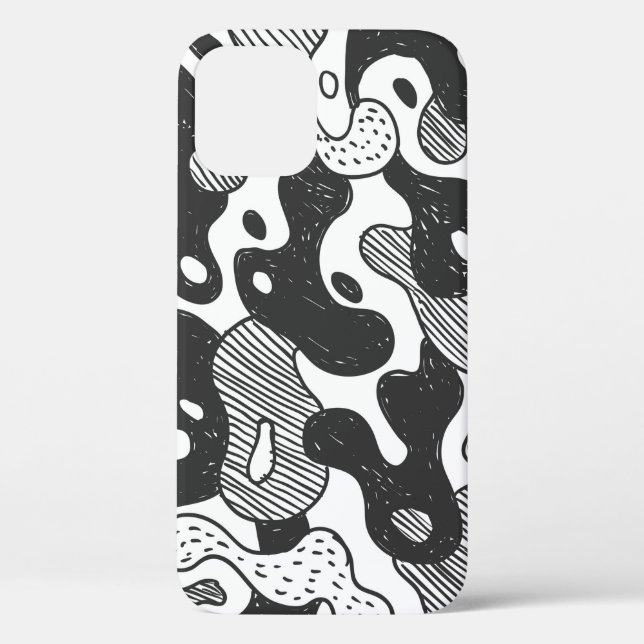 abstrakte Doodart Tarnung, schwarz Case-Mate iPhone Hülle (Rückseite)