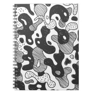 abstrakte Doodart Tarnung, schwarz Notizblock
