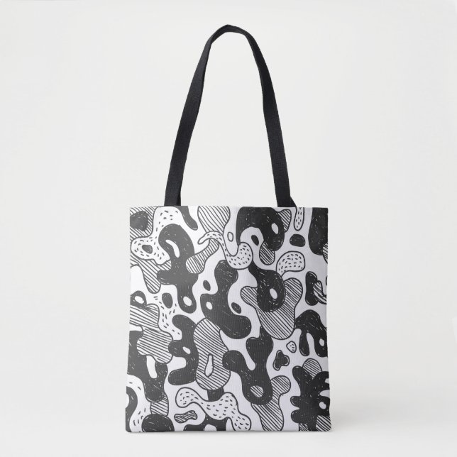 abstrakte Doodart Tarnung, schwarz Tasche (Vorderseite)