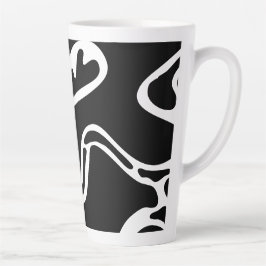 Abstrakte Doodles Schwarzweiß 4 von 8 Milchtasse