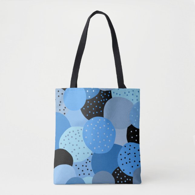 Abstrakte Dotty Blue Circles Tasche (Vorderseite)