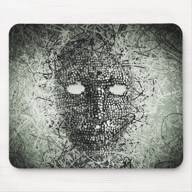 Abstrakte Drahtmaske Mousepad (Vorne)