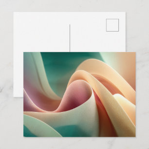 Abstrakte Draperie mit pastellfarbenem Farbverlauf Postkarte
