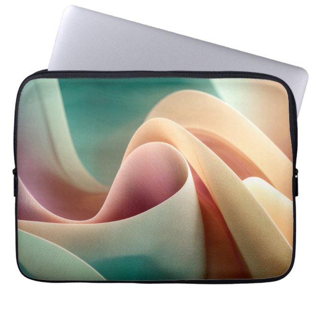 Abstrakte Draperie mit pastellfarbenem Gradientenf Laptopschutzhülle (Vorderseite)