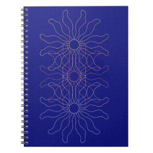 Abstrakte drei Sonnenstrahlen Blume überlappen Notizblock