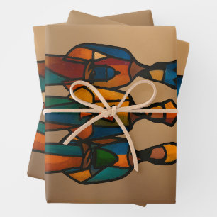 Abstrakte Drei Weisen Geschenkpapier Set