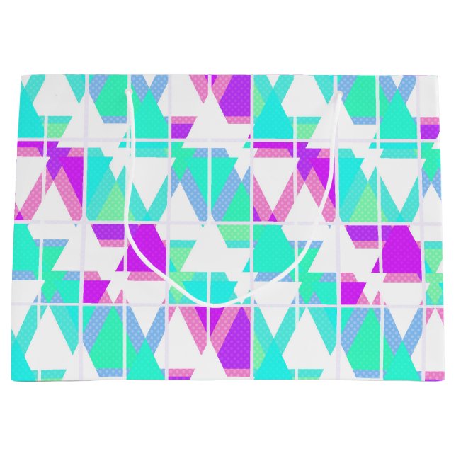 Abstrakte Dreiecke geometrisch modernes Muster Große Geschenktüte (Vorderseite)