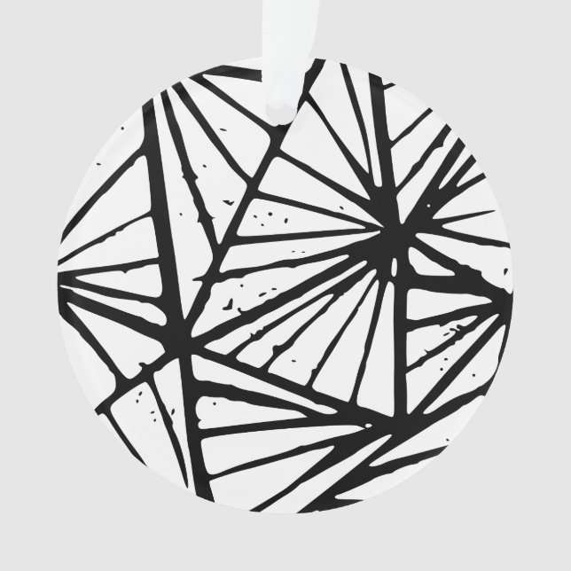 Abstrakte Dreiecke Lino Print Akronylic Ornament (Vorderseite)