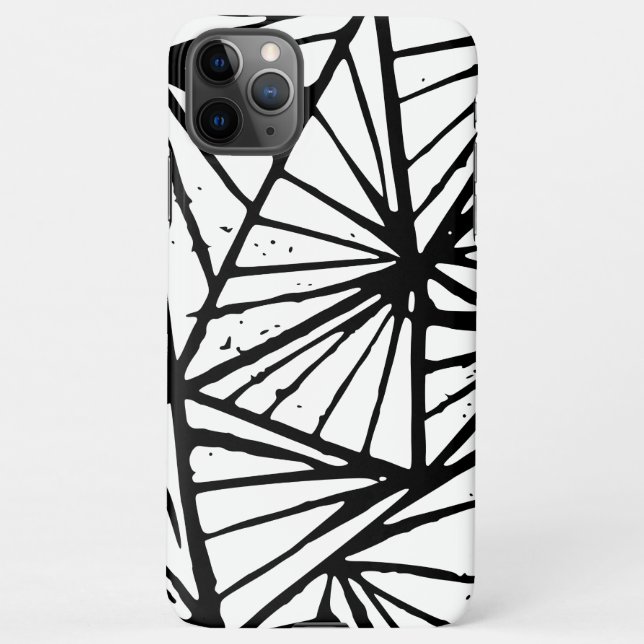 Abstrakte Dreiecke Lino Print Phone Case iPhone Hülle (Rückseite)