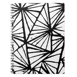 Abstrakte Dreiecke Lino Print Spiral Notebook Notizblock