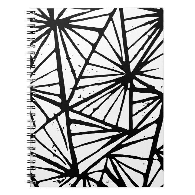 Abstrakte Dreiecke Lino Print Spiral Notebook Notizblock (Vorderseite)
