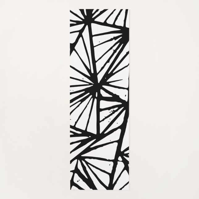 Abstrakte Dreiecke Lino Print Yoga Mat Yogamatte (Vorderseite)