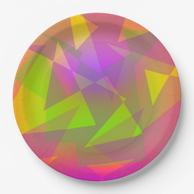 Abstrakte Dreiecke Pappteller (Vorderseite)
