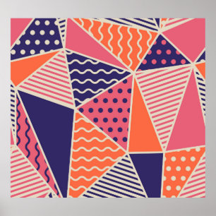 Abstrakte Dreiecke: Vintager geometrischer Hinterg Poster