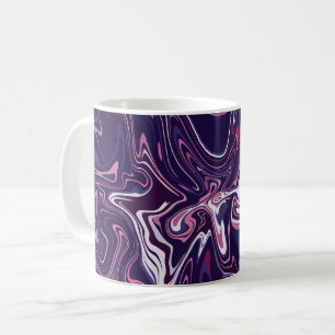 Abstrakte dunkle Wirbel mit Lila und rosa Kaffeetasse