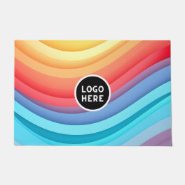 Abstrakte dynamische Regenbogenwälder | Logo hinzu Fußmatte