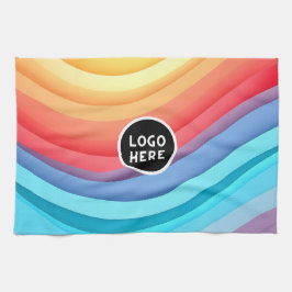 Abstrakte dynamische Regenbogenwälder | Logo hinzu Geschirrtuch