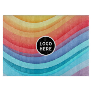 Abstrakte dynamische Regenbogenwälder Logo hinzu Schneidebrett
