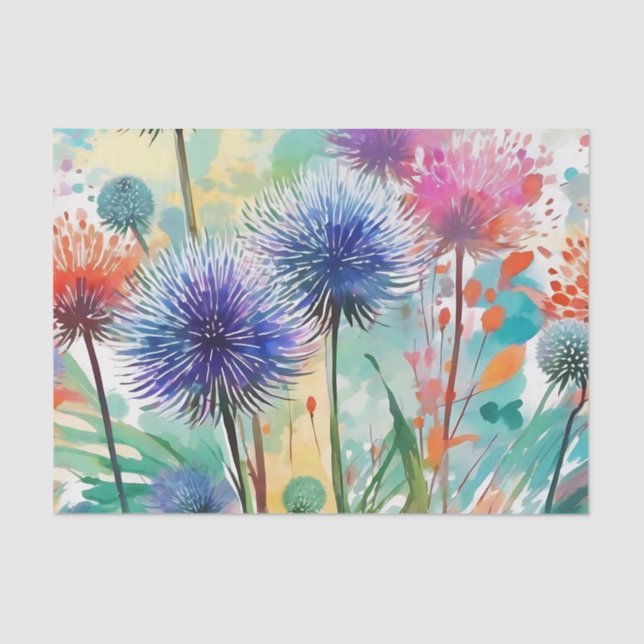 Abstrakte Echinops-Blume Seidenpapier (Vorderseite)
