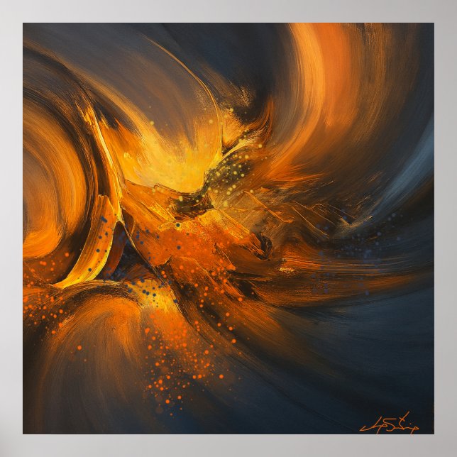 Abstrakte Echos der Flamme Poster (Vorne)