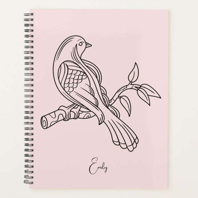 Abstrakte Einfache Linie Kunst Illustration , Boho Planer (Vorderseite)