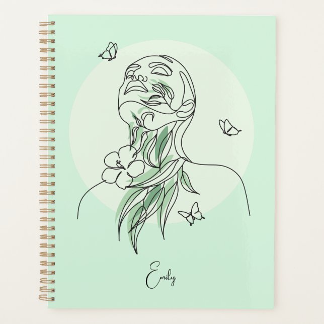 Abstrakte Einfache Linie Kunst Illustration Planer (Vorderseite)