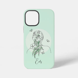 Abstrakte einfache Linienkunst Frau Illustration iPhone 12 Mini Hülle