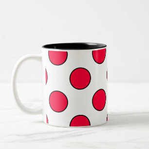 Abstrakte einfache stilvolle rote weiße Tupfen Kre Zweifarbige Tasse