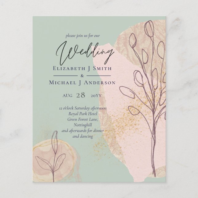 ABSTRAKTE Einladungen zu Hochzeiten im Rahmen des  Flyer (Vorne)