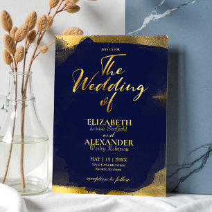 Abstrakte Einladungen zu Hochzeiten   Navy Blue Gi