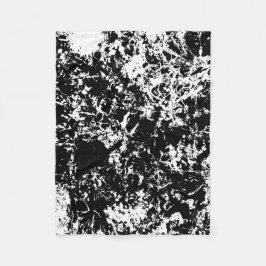Abstrakte Eisbildung in Schwarz und Weiß Fleecedecke