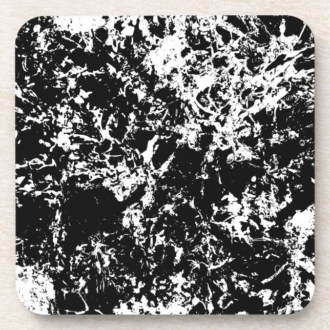 Abstrakte Eisbildung in Schwarz und Weiß Getränkeuntersetzer (Vorderseite)