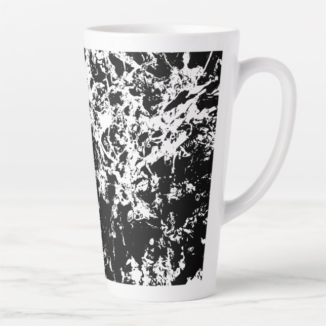 Abstrakte Eisbildung in Schwarz und Weiß Milchtasse (Rechts)