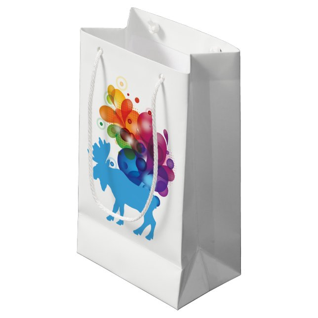 Abstrakte Elch-Geschenktasche Kleine Geschenktüte (Vorderseite Schrägansicht)