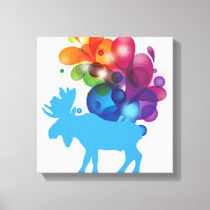 Abstrakte Elch Wrapped Canvas Leinwanddruck